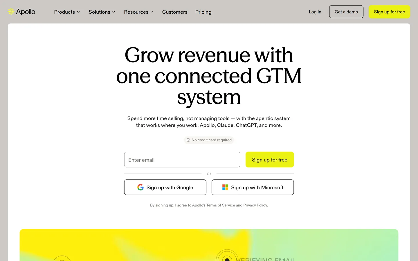 Apollo.io homepage