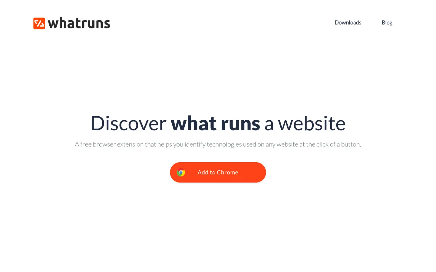 WhatRuns homepage