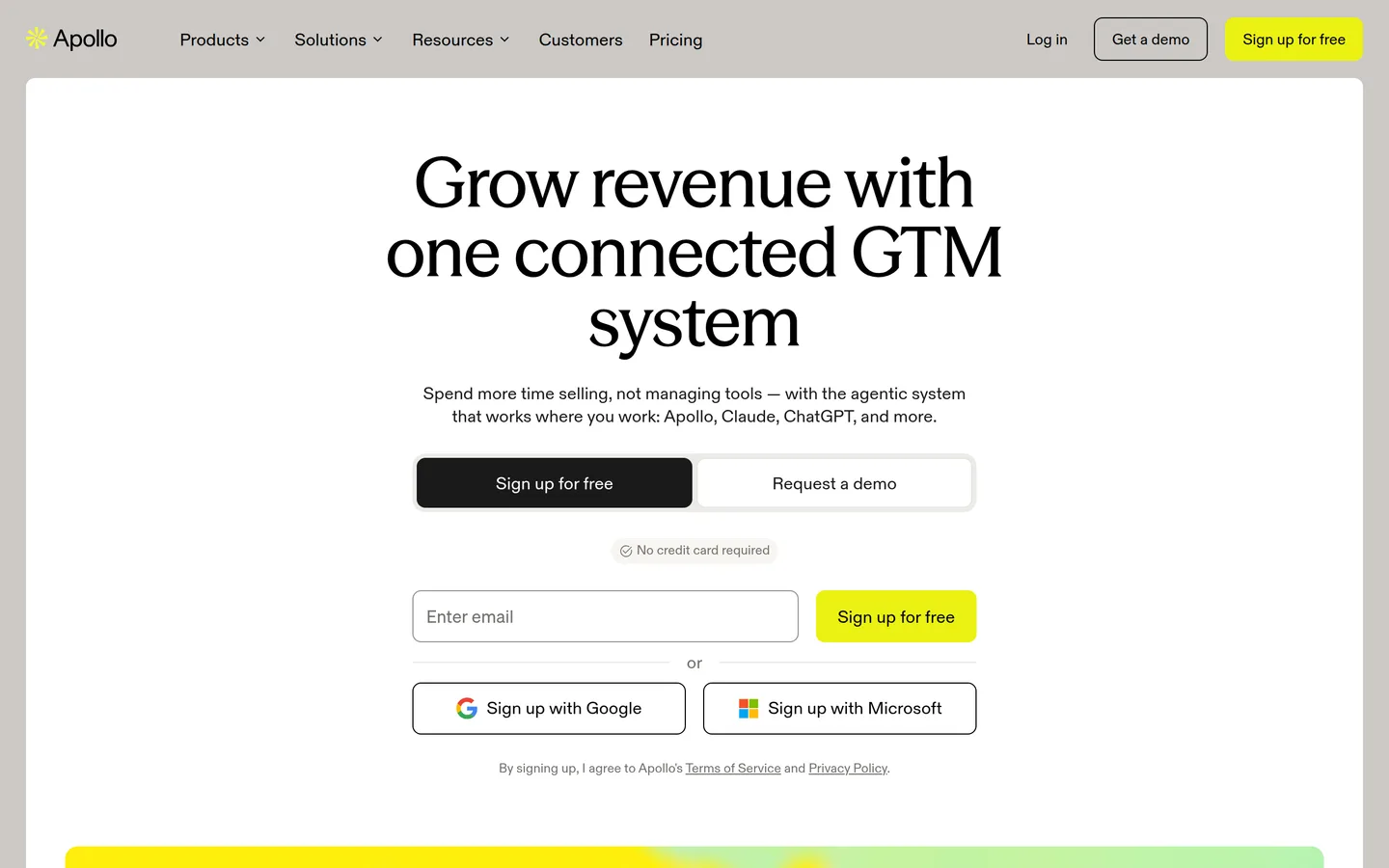 Apollo.io homepage